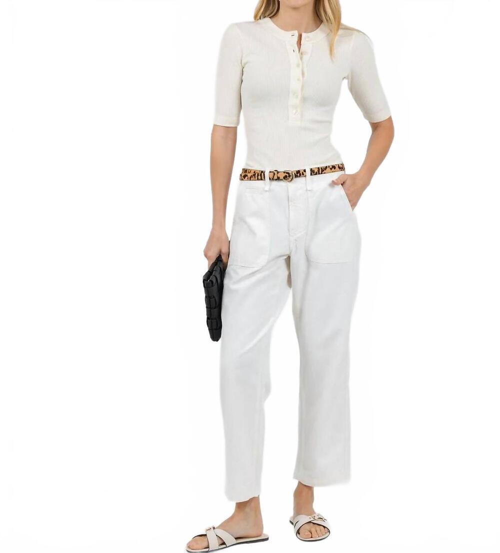 NEW CITIZENS OF HUMANITY nali short sleeve henley tee in plaster